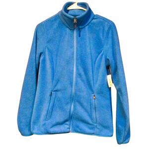 Amazon Essentials Women's Fleece Jacket Blue Zip Warming Pockets Size Small